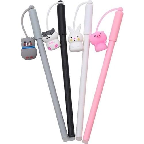 36PCS Creative Tentacles Animal Pendant Gel Pens Cute Student Soft Meng Doll Pendant Pen Cartoon Learning Stationery Water Pen