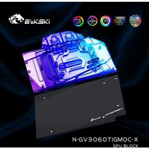 Bykski N-GV3060TIGMOC-X,3060ti GPU Water Cooling Block For GIGABYTE RTX 3060TI GAMING OC 8G,GPU Radiator VGA Cooler 12V/5V RGB