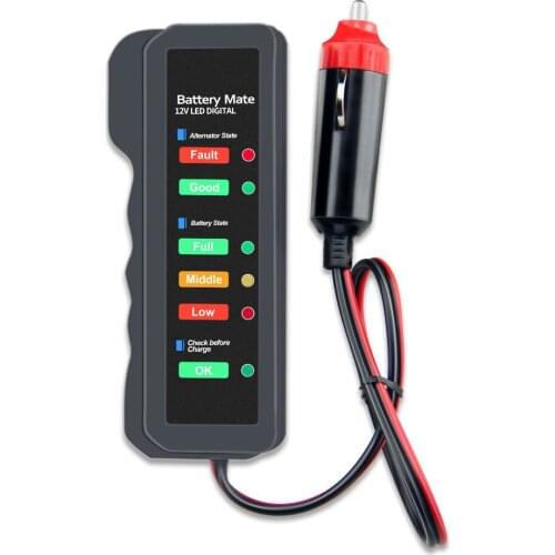 Digital 12V Car Battery Tester Alternator Tester 6 LED Lights Display Car Diagnostic Tool Auto Battery Tester For Car