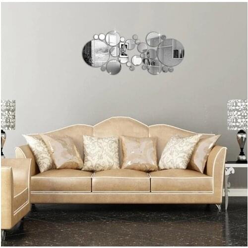 Decorative Wall Decoration Round Pattern Mirror Plexi 30 Pieces