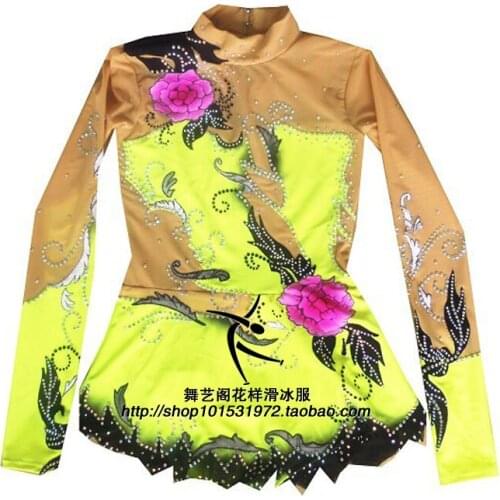 Crystal Custom Child Gymnastics Competition Dress Beautiful New Brand Vogue Figure Skating Dresses For Competition G2834