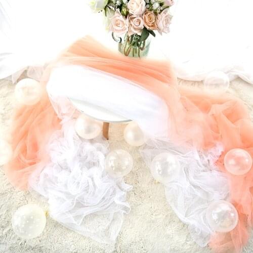 INS Style Birthday Party House Decoration Cloth Table Snow Veil Wedding Veil Staircase Handrail Dress Up Party DIY Yarn 1.7mx2m