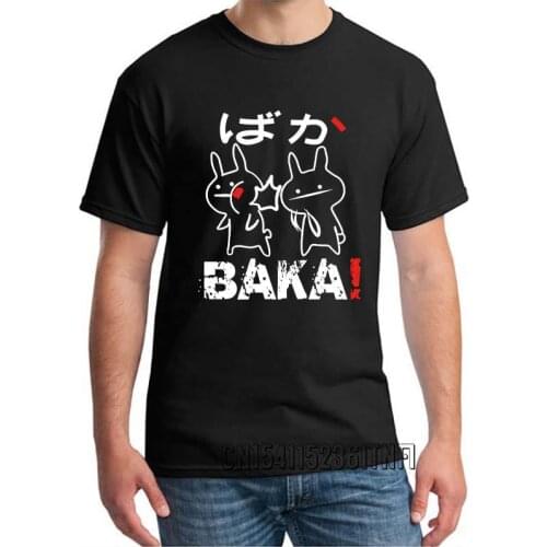 EU Size Baka Rabbit Slap T Shirt Anime Japanese Cute Tops 100% Cotton O Neck Tee Novelty Cute Japan Tshirt