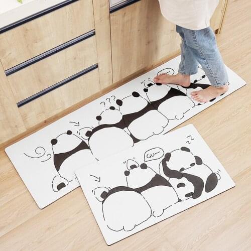 PU Leather Kitchen Floor Mat Oil-proof Long Kitchen Mat Home Environmental Protection Waterproof Anti-skid Fatigue Foot Mat