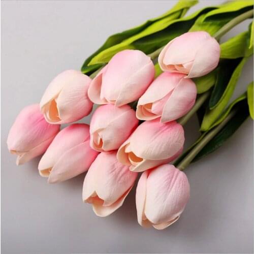 10 Pcs beauty Real touch flowers latex Tulips flower Artificial Bouquet Fake flower bridal bouquet decorate flowers for wedding