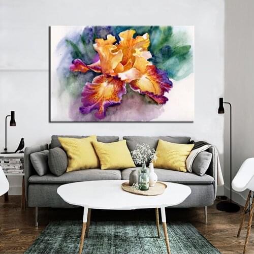 Colorful Abstract Garden Iris Canvas Paintings Prints and Posters Cuadros Wall Art Pictures for Living Room Home Decor Frameless