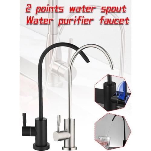 Matte Black Brushed Osmosis 1/4 " Inch Universal Reverse Water Filtration Tap Clean Purified Water Kitchen Faucet Dropshipping