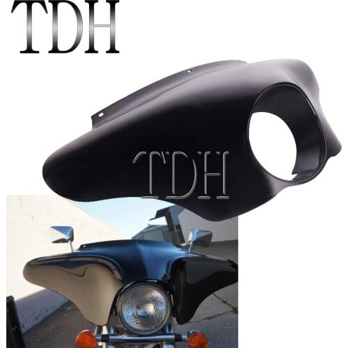 Motorcycle Black Outer Batwing Headlight Fairing Visor Cowl Mask for Harley Dyna Sportster Street Fat Bob Fortyeight Street 750