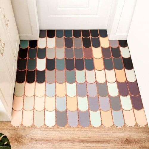 Washable leather carpet bathroom Toilet doormat waterproof oilproof non-slip Entrance door mat DIY custom made plastic floor mat