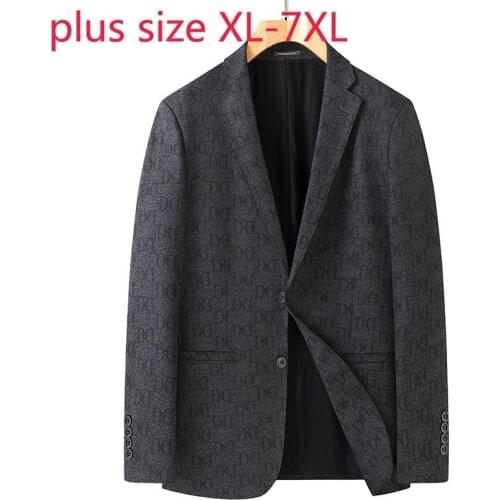 New Arrival Fashion Super Large Autumn Men Casual Printing Suit Coat Single Breasted Blazers Plus Size XL 2XL 3XL 4XL5XL 6XL 7XL