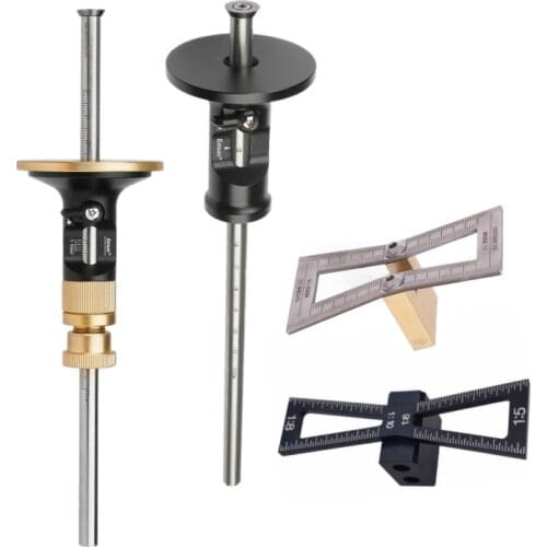 Dovetail Jig Wheel Marking Gauge Tool Set Woodworking Scriber Aluminum Alloy Linear Drawing Mortise Measuring Ruler Wood Joints