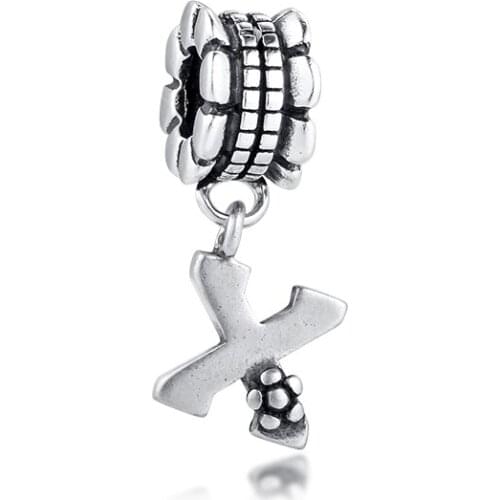 Fits for Pandora Charms Bracelets 100% 925 Sterling-Silver-Jewelry Character X Beads Free Shipping