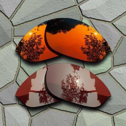 Red Orange&Bronze Brown Sunglasses Polarized Replacement Lenses for Oakley Half Jacket