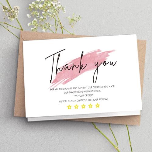 30 Pcs White Thank You invitaciones Card Thank You for Your Order Card Praise Labels for Small Businesses Decor Gift card Packet