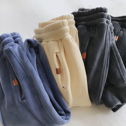 Warm Women Trousers Loose Solid Elastic waist Ladies Harem Pants 2021 Autumn Winter Female Casual Plus velvet Thick Sweatpants