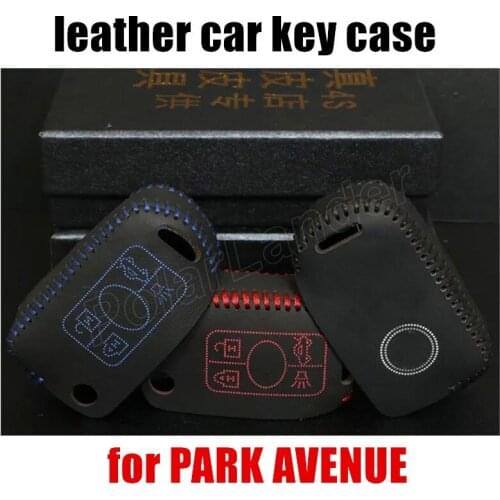 Only Red hot sale car key case Genuine quality leather Hand sewing car key cover DIY car styling fit for BUICK PARK AVENUE