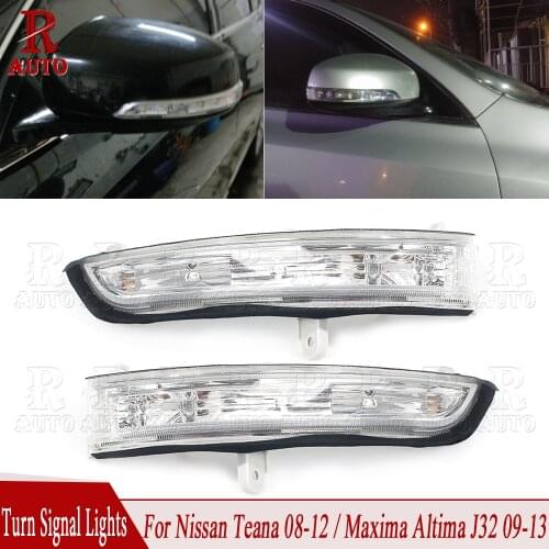 R-Auto Car Left Right Front View Mirror Side Turn Signal Lights For Nissan Teana 2008-2012 Maxima Altima J32 2009 2010 2011-2013