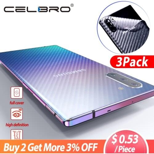 For Samsung Galaxy Note 10 Plus S20 Ultra Carbon Fiber Film Back Screen Film Protector Sticker Protective Cover For Note 10plus