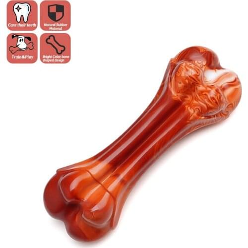 Dog Chew Toys Durable Rubber Pet Toys Tough Bone Shaped Interactive Chewing Toys for Aggressive Chewers Training Teeth Cleaning
