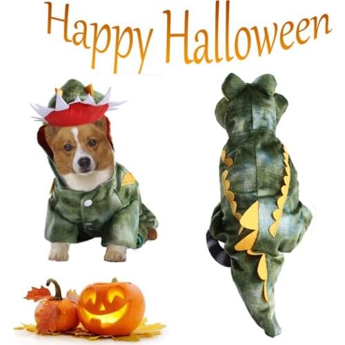 S-2XL Cartoon Style Pet Dog Cat Winter Warm Coat Crocodile Disguise Funny Pet Jacket Easy Wear Dress Up for Puppy Kitten Party