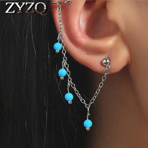 ZYZQ New Arrival Fashion Gold Silver Color Long Chain Tassel Beads Drop Earrings For Women Girl Charm Jewelry Accessories
