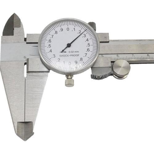 1pcs Dial Caliper 0-200mm Shock Proof Stainless Steel Vernier Calliper 8inch Gauge Tool