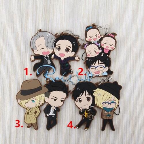 1pcs Super Cute YURI ON ICE Victor Yuri Katsuki Otabek And Baby Girls Keychain Portachiavi Keyring Llavero Pendant
