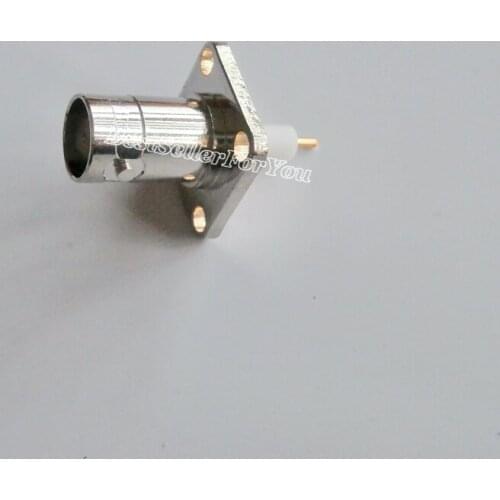 10Pcs BNC female jack 4-hole flange solder PTFE cup deck O-ring waterproof mount connector