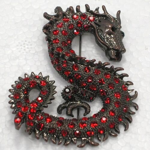 12pcs/lot Wholesale Fashion Brooch Rhinestone Dragon Costume Pin brooches C101512