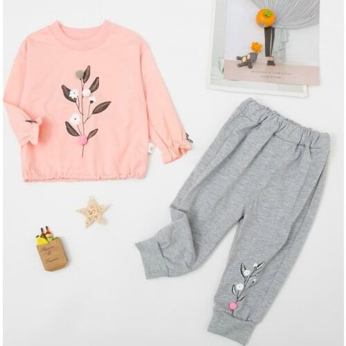 2021 Baby Girl Clothes For Children Clothing Sets Sweatershirt+Pant 2 Picecs Girls Set Cartoon Clothes For Newborns For 1-5 Age