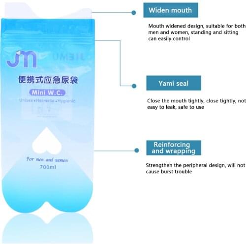 4pcs 700ml Unisex Kids Emergency Portable Car Urine Bag Vomit Bags Mini Mobile Toilets Disposable Handy Using Outdoor Leak Proof