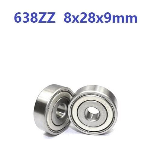 500pcs/lot 638ZZ 638-ZZ 638 ZZ 8*28*9mm Deep Groove Ball bearing Mini Miniature Ball Bearings 8x28x9mm