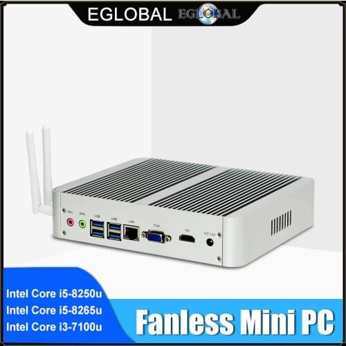 [7th Gen Intel Core i5 7200U] Eglobal Kaby Lake Mini PC Windows 10 Pro Max 3.1GHz Fanless Nuc HTPC Graphics 620 4K TV Box
