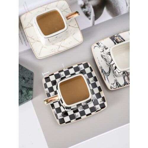 80ml Mini Turkey Espresso Cup and Dish Italy Ceramic Coffee Tea Cups Saucers Creative Kitchen Office Tableware Modern Home Decor