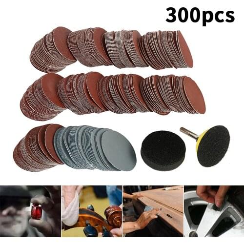 Car Polishing Cleaning Tools 80/180/240/320/800/3000 Grits Sanding Disc Set 2inch 50mm+ Loop Sanding Pad with 3mm Shank