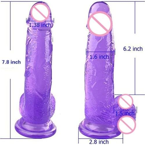 Big Size Lifelike For Beginners Penis 7.8 Inches Crystal Penis Suction Cup Penis Huge Dildo Cock Adult Product Sex Toy For Women