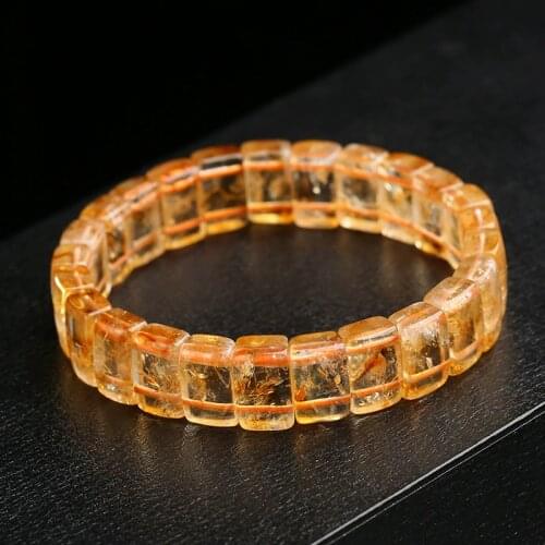 Natural Lepidolite Stretch Bracelet For Women Watermelon Tourmaline Rose Red Rectangle Beads Jewelry 14x10mm AAAAA