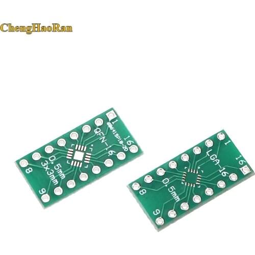 ChengHaoRan 5pcs LGA16 QFN16 turn DIP16 0.5MM Pitch IC adapter Socket Adapter plate PCB Test Board Connector