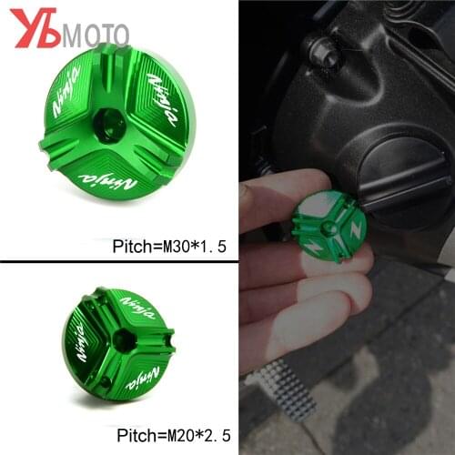 CNC Engine Oil Filter Cup Plug Cover For Kawasaki Ninja 650/650R 400 250 300 300R Ninja zx6r zx10r zx14r ninja 1000 1000R H2R