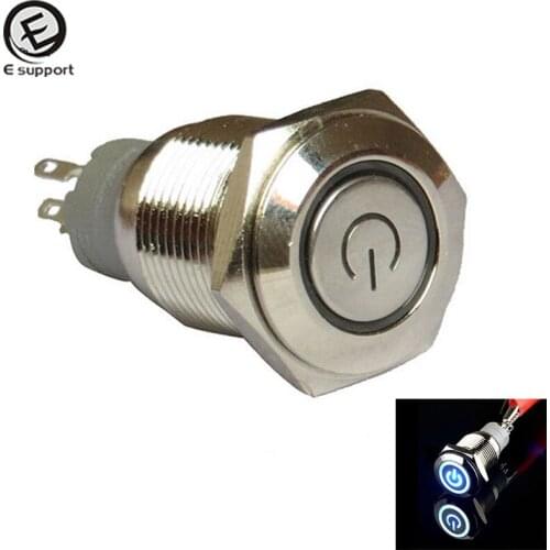 EE support Universal 12V 16mm LED Power Symbol Angel Eye Push Button Metal Switch ON/Off Car Accessories Sales
