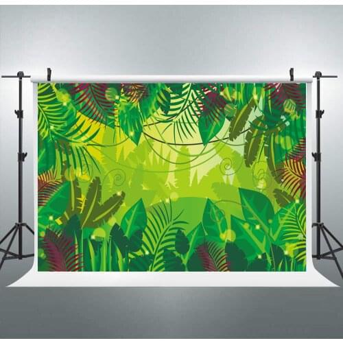 Baby Shower Photo Backdrop Tropical Leaves Wild One Jungle Themed Children Birthday Photography Background Dessert Table studio