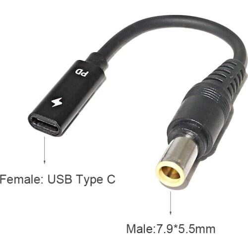 Usb Type C to 7.9X5.5mm Converter Laptop Adapter Connector Cable for Lenovo Thinkpad X60 X61 Z61 X200 T60 T61 Dc Power Supply