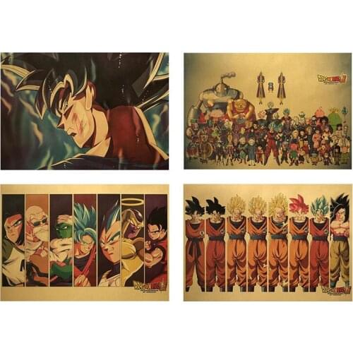 Classic Anime Dragon Ball Vintage Poster Goku Canvas Painting Mural Living Room Child Bedroom Home Cartoon Decoration Kids Gift