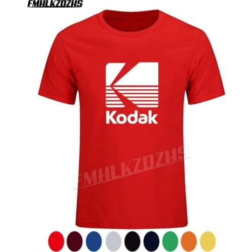 Kodak Photography Logo T-Shirt for Men Camera Film Retro Short Sleeve Vintage Tee Shirt O Neck Cotton Clothes Designs T Shirts