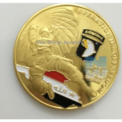 Gold Plated USA Army 101st Airborne Division Commemorative Challenge Coin Collection
