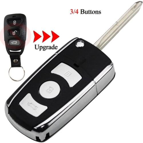 Kutery 10pcs/Lot Upgrade Folding Car Key Shell For Kia For Hyundai Elantra Accent Tucson 3/4Buttons Remote Key Case Fob Cover