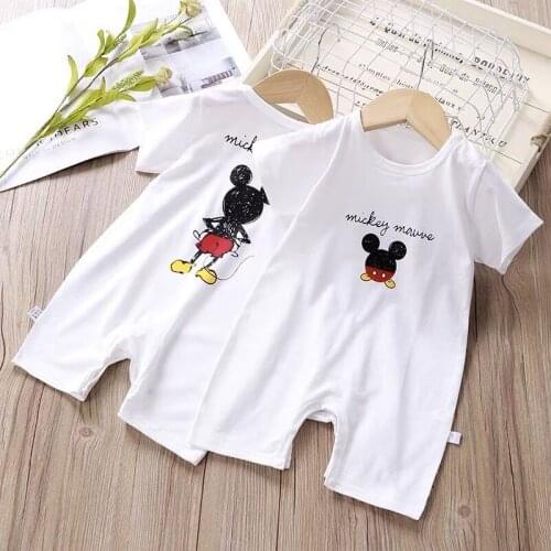 Summer Newborn Baby Boys Girls Clothing Cotton Rompers Cartoon Mickey Infant Baby Jumpsuit Kids Costumes Outfit