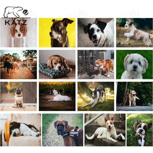 Dog Cute Handmade Diy Diamond Painting Cross Stitch Pug Plaque Dog Running Animal Diamond Mosaic Embroidery Home Decoration