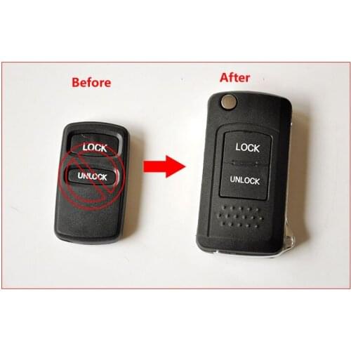 2 Button Modified Flip Folding Remote Key Shell Case For Mitsubishi Pajero V73 Outlander Fob Key Cover 5PCS/lot