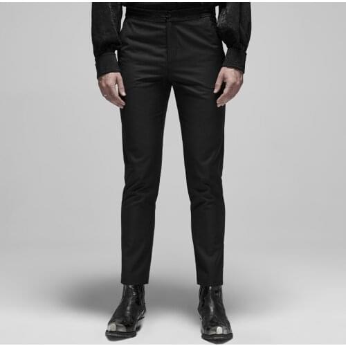 PUNK RAVE Mens Gothic Embroidered Plain Trousers Formal Occasion Party Evening Dinner Suit Pants